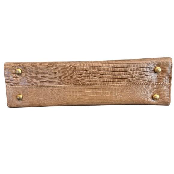 Vintage Berne of California Womens Lizzard Embossed Tan Handbag - Picture 5 of 9